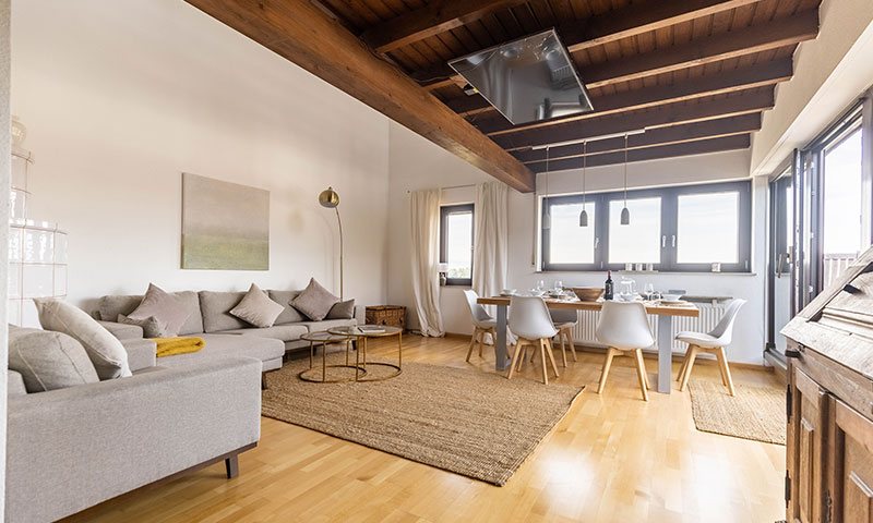 Wohnbereich im Penthouse Weitblick